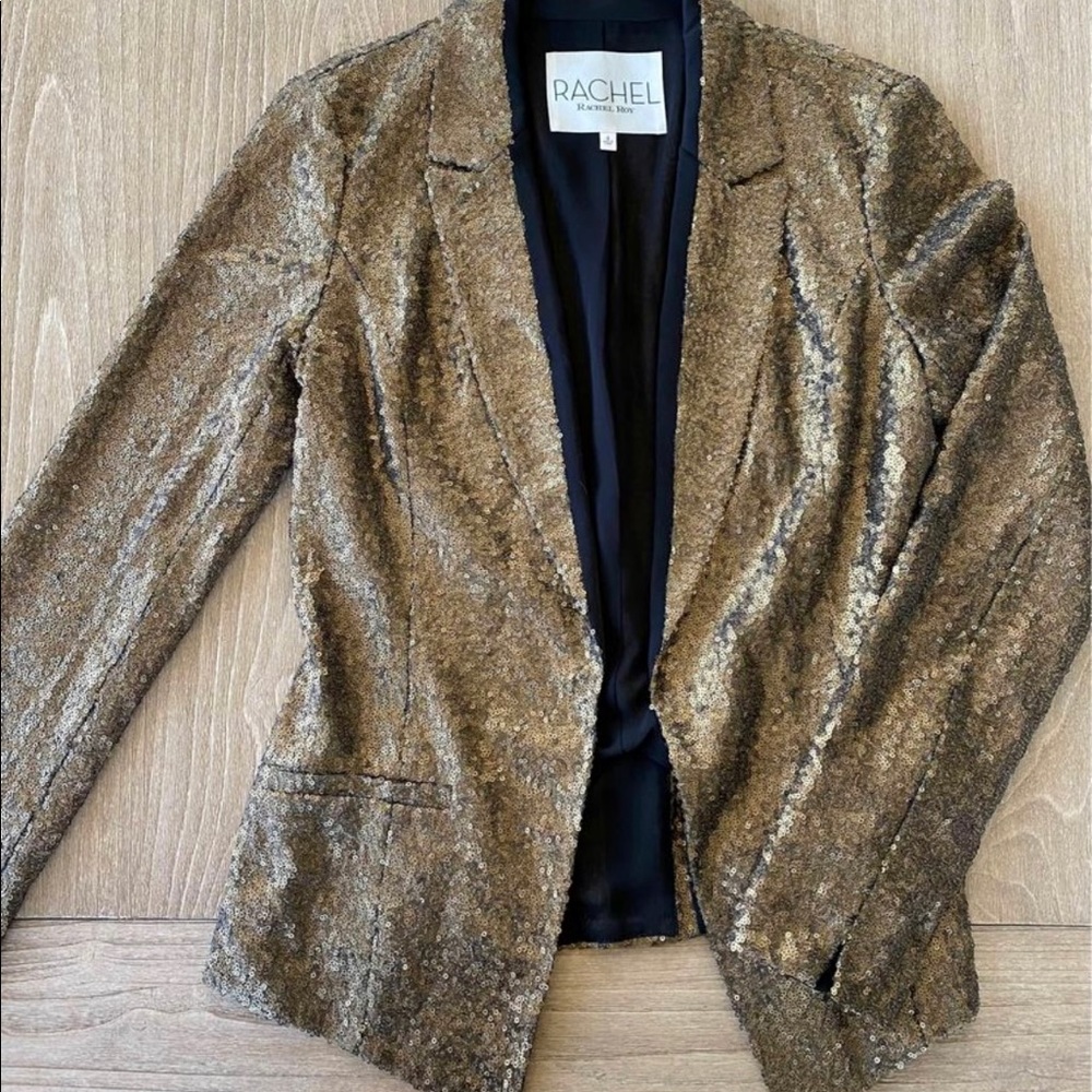 Rachel Roy gold sequin blazer, size 4 (fits like a small)